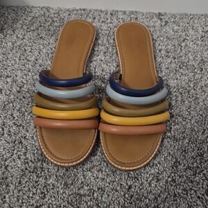 Madewell Addie Colorful Multi-Strap Sandals Sz 9